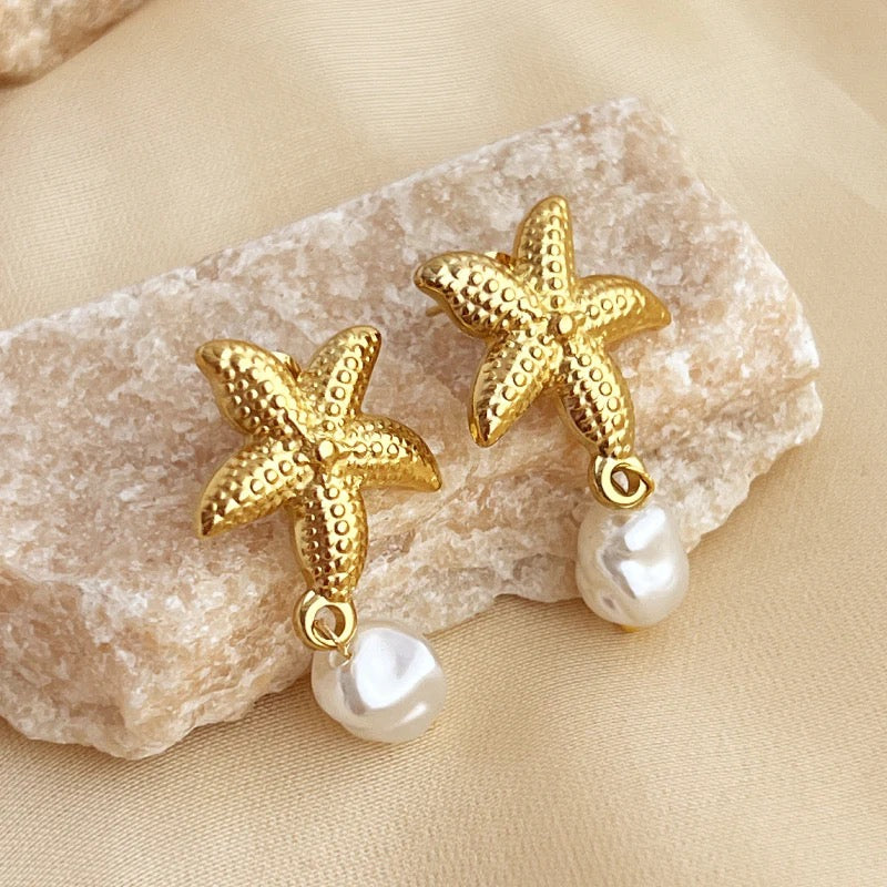 Starfish with Natural Pearl